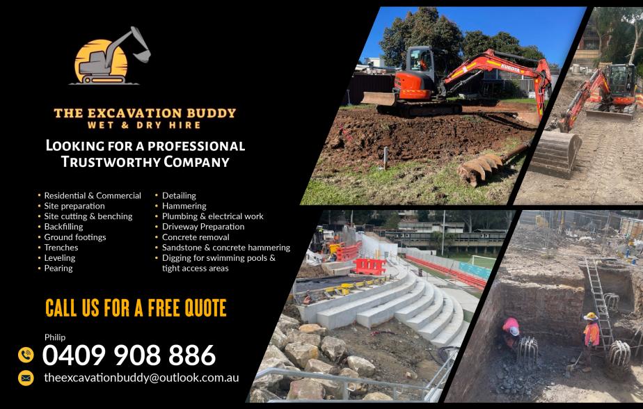 The Excavation Buddy- 0409 908 886

Earthmoving Sydney
Excavation Contractors Sydney